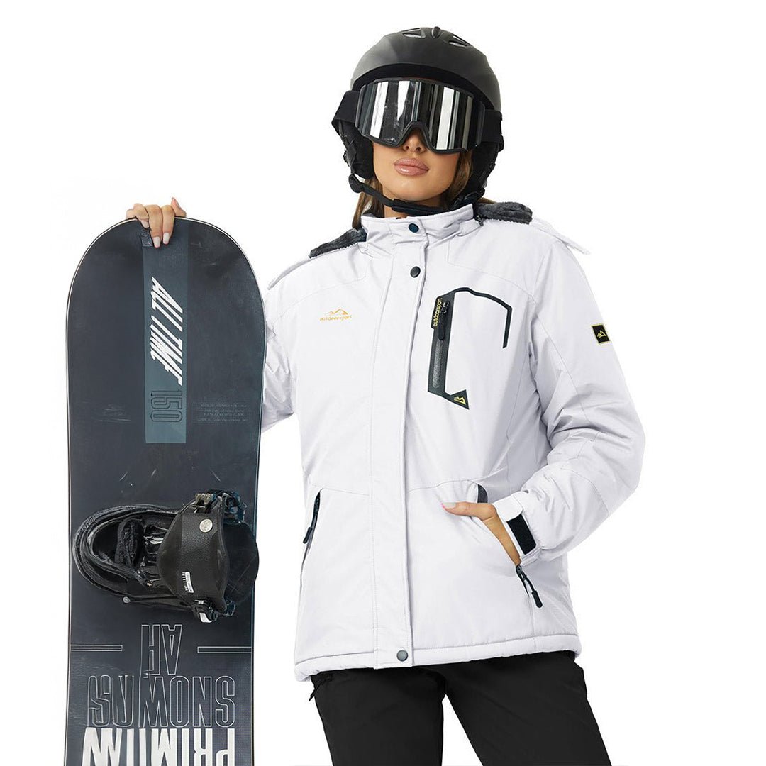 TACVASEN White Insulated Fleece Lined Winter Hiking Jacket