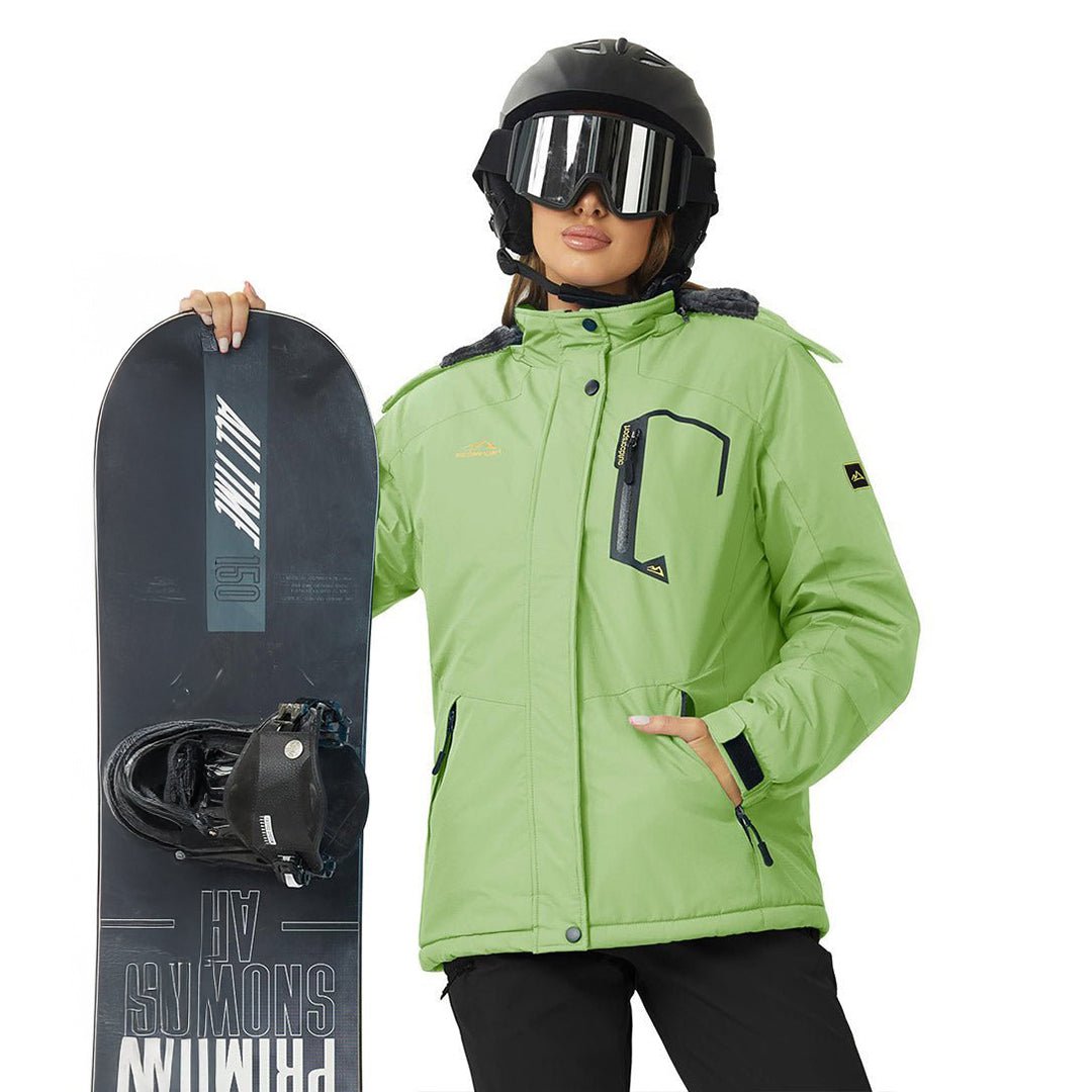 TACVASEN Light Green Insulated Fleece Lined Winter Hiking Jacket