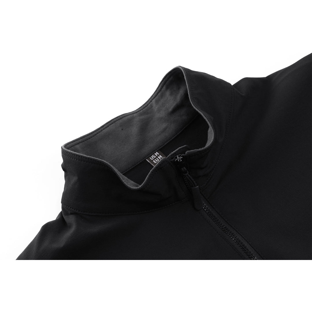 TACVASEN Black Ligthweight Quarter Zip Military T-Shirt