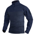 TACVASEN Navy Ligthweight Quarter Zip Military T-Shirt