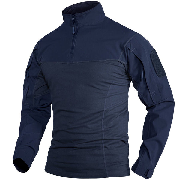 TACVASEN Navy Ligthweight Quarter Zip Military T-Shirt