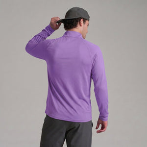 TACVASEN Light Purple Long Sleeve Sun Shirt UPF 50+ Zip Fishing Running Rashguard