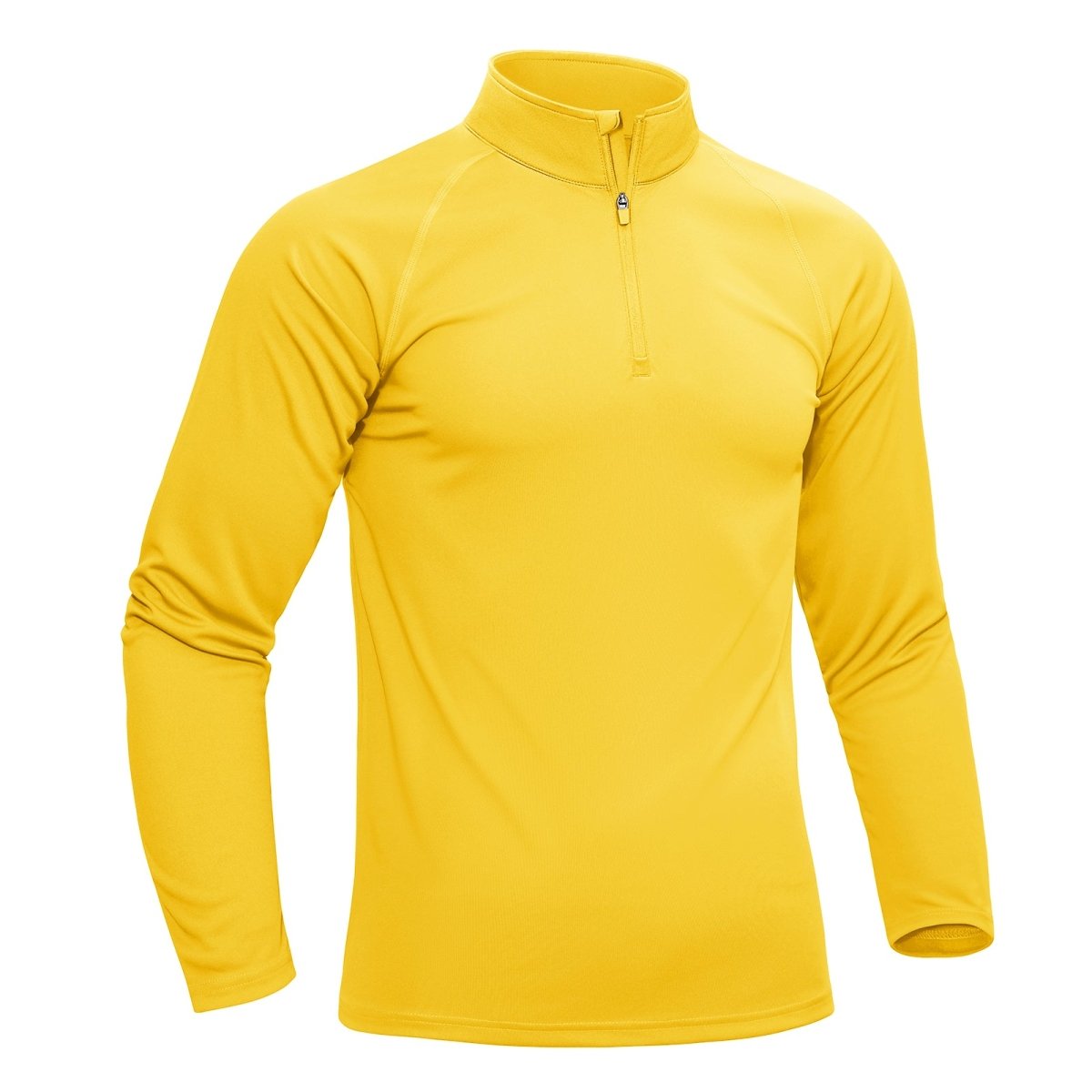TACVASEN Yellow Long Sleeve Sun Shirt UPF 50+ Zip Fishing Running Rashguard