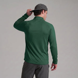 TACVASEN Dark Green Long Sleeve Sun Shirt UPF 50+ Zip Fishing Running Rashguard