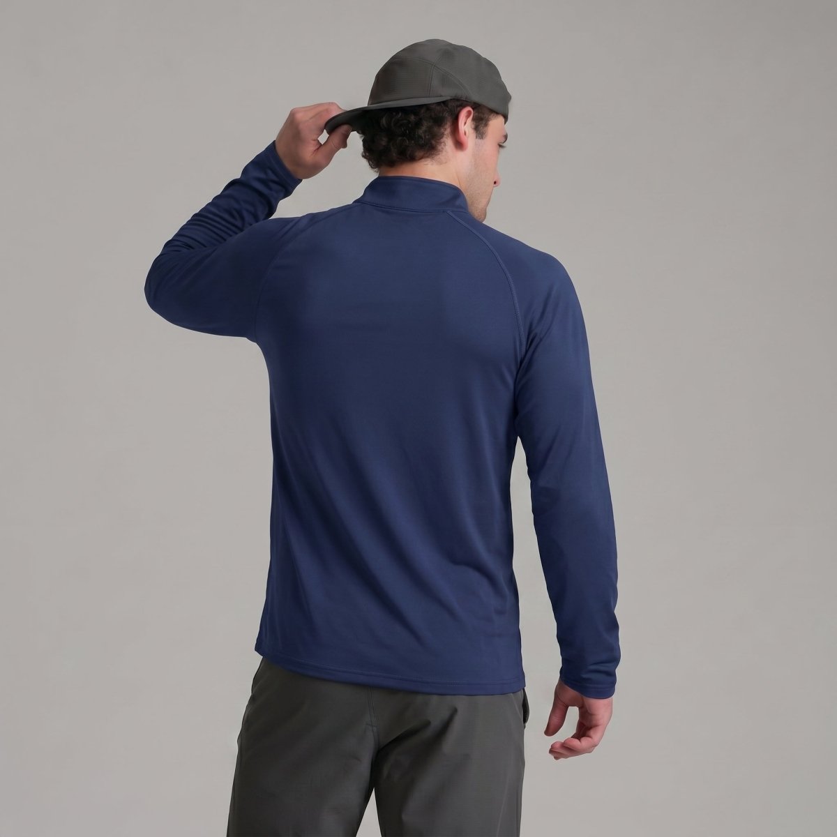 TACVASEN Navy Long Sleeve Sun Shirt UPF 50+ Zip Fishing Running Rashguard