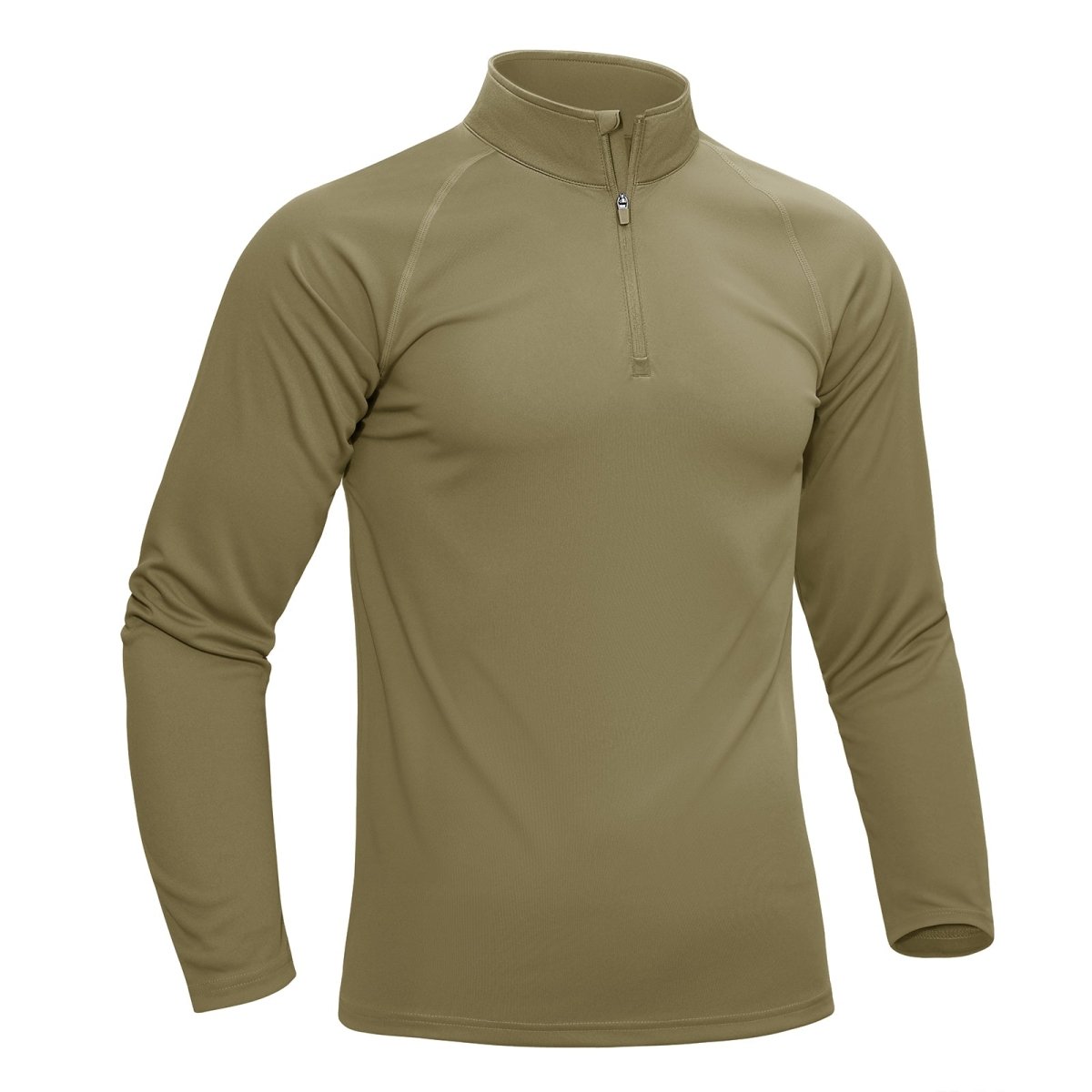 TACVASEN Dull Cyan Long Sleeve Sun Shirt UPF 50+ Zip Fishing Running Rashguard