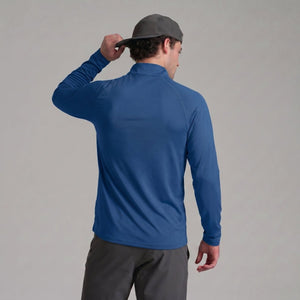 TACVASEN Blue Grey Long Sleeve Sun Shirt UPF 50+ Zip Fishing Running Rashguard