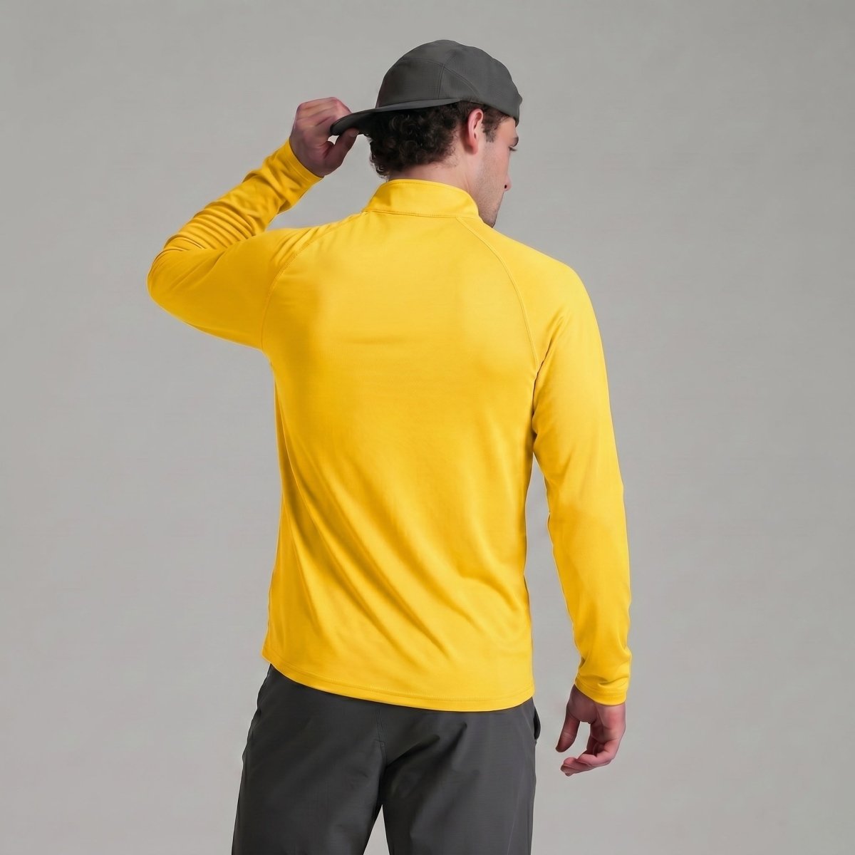 TACVASEN Yellow Long Sleeve Sun Shirt UPF 50+ Zip Fishing Running Rashguard
