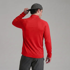 TACVASEN Tomato Red Long Sleeve Sun Shirt UPF 50+ Zip Fishing Running Rashguard
