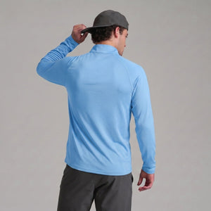 TACVASEN Waterfall Blue Long Sleeve Sun Shirt UPF 50+ Zip Fishing Running Rashguard