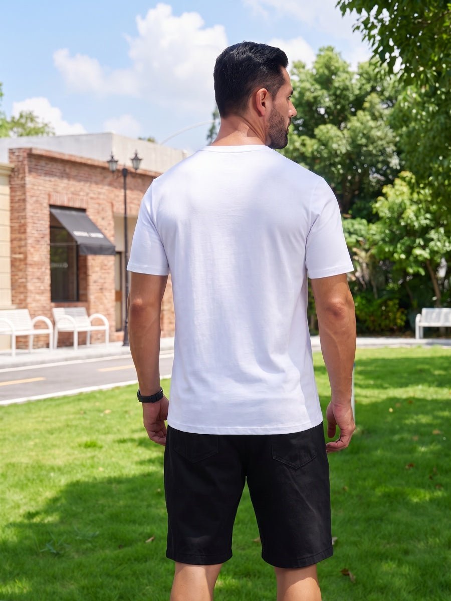 TACVASEN White Men Plain Cotton Moisture Wicking Casual T-Shirts