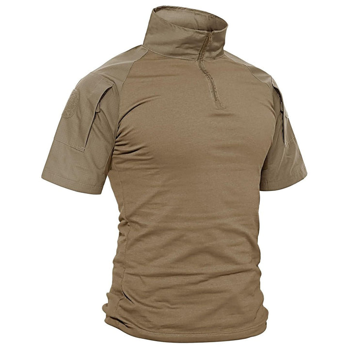 Men's 1/4 Half Zip Sweatshirt Sleeve Slim Fit Camo Tactical Shirt - Men's Tactical