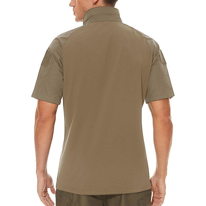 Men's 1/4 Half Zip Sweatshirt Sleeve Slim Fit Camo Tactical Shirt - Men's Tactical