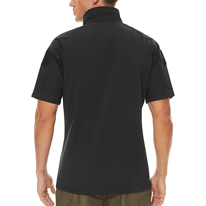 Men's 1/4 Half Zip Sweatshirt Sleeve Slim Fit Camo Tactical Shirt - Men's Tactical