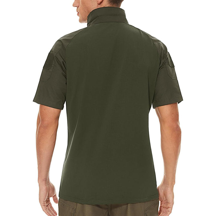 Men's 1/4 Half Zip Sweatshirt Sleeve Slim Fit Camo Tactical Shirt - Men's Tactical