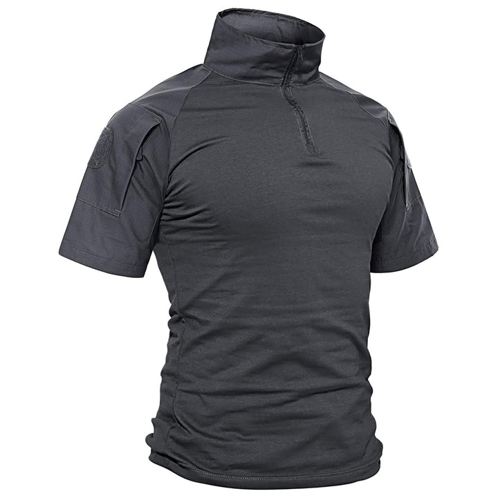 Men's 1/4 Half Zip Sweatshirt Sleeve Slim Fit Camo Tactical Shirt - Men's Tactical