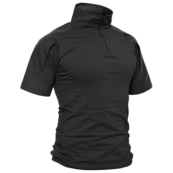 Men's 1/4 Half Zip Sweatshirt Sleeve Slim Fit Camo Tactical Shirt - Men's Tactical