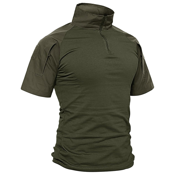 Men's 1/4 Half Zip Sweatshirt Sleeve Slim Fit Camo Tactical Shirt - Men's Tactical