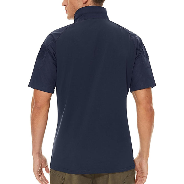 Men's 1/4 Half Zip Sweatshirt Sleeve Slim Fit Camo Tactical Shirt - Men's Tactical