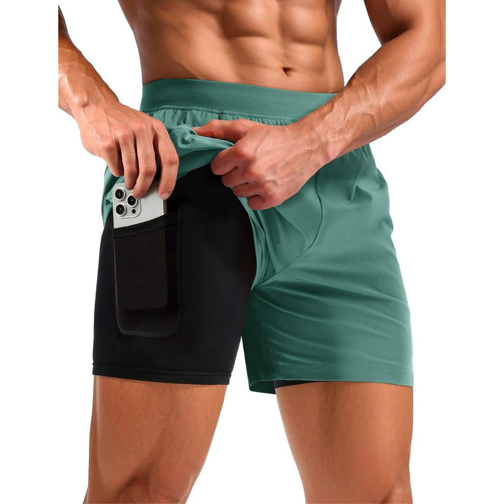 Men's 2 in 1 Quick Dry Running Shorts with Pockets - Men's Running Shorts