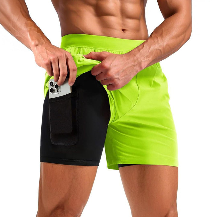 Men's 2 in 1 Quick Dry Running Shorts with Pockets - AB24M3140
