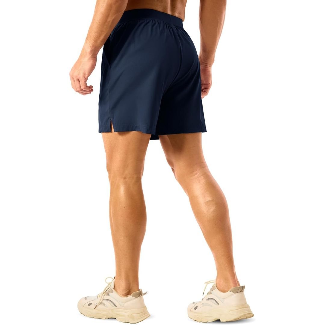 TACVASEN Navy Men's 2 in 1 Quick Dry Running Shorts with Pockets