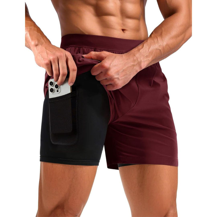 Men's 2 in 1 Quick Dry Running Shorts with Pockets - Men's Running Shorts
