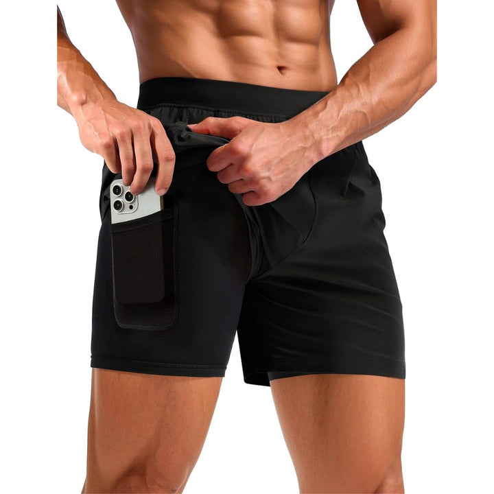 Men's 2 in 1 Quick Dry Running Shorts with Pockets - Men's Running Shorts