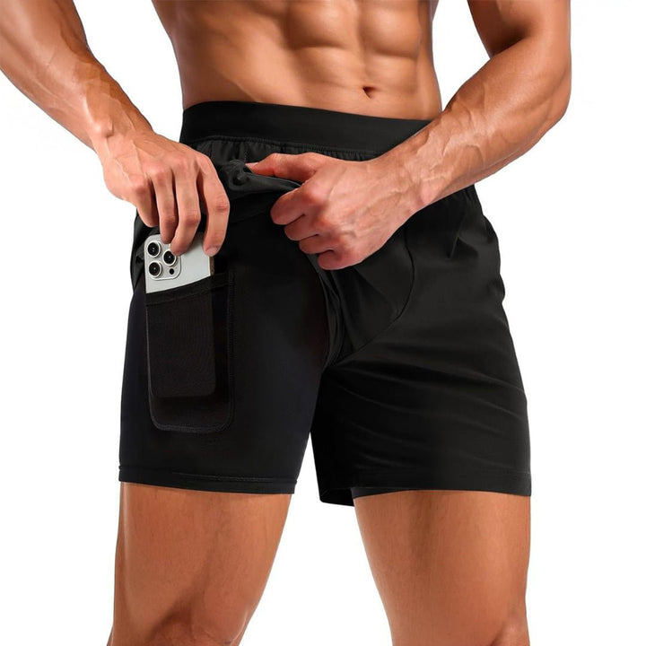 Men's 2 in 1 Quick Dry Running Shorts with Pockets - AB24M3140