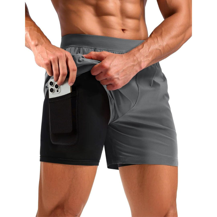 Men's 2 in 1 Quick Dry Running Shorts with Pockets - Men's Running Shorts