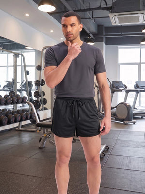 TACVASEN Black Men's 3 Inch Quick Dry Lightweight Athletic Shorts