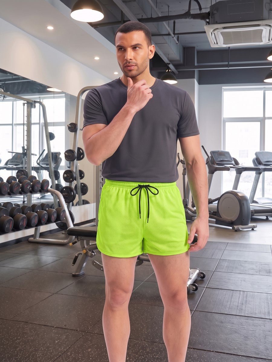 TACVASEN Fluorescent Green Men's 3 Inch Quick Dry Lightweight Athletic Shorts