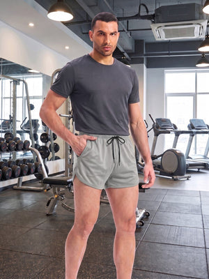 TACVASEN Light Grey Men's 3 Inch Quick Dry Lightweight Athletic Shorts