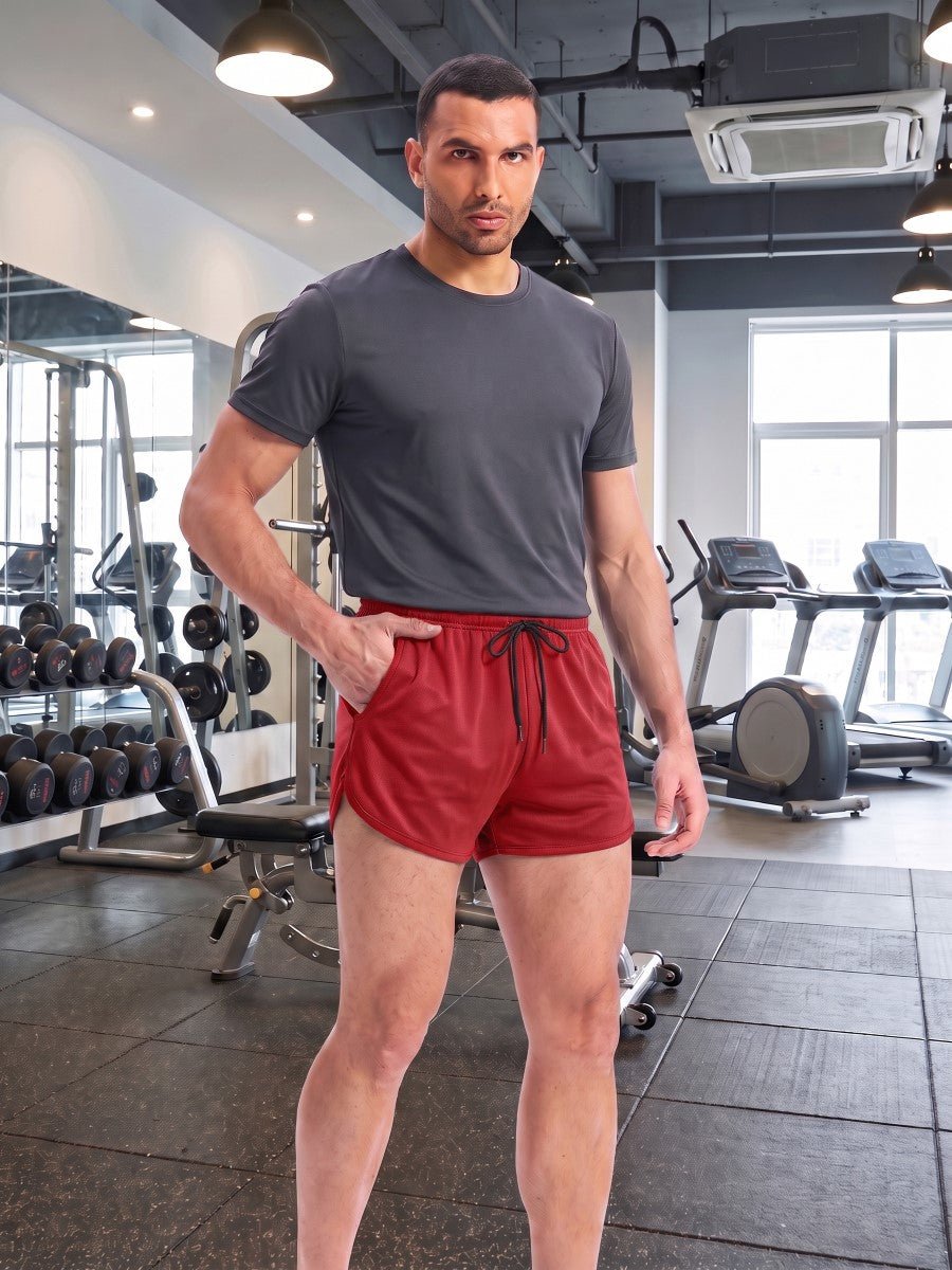 TACVASEN Red Men's 3 Inch Quick Dry Lightweight Athletic Shorts