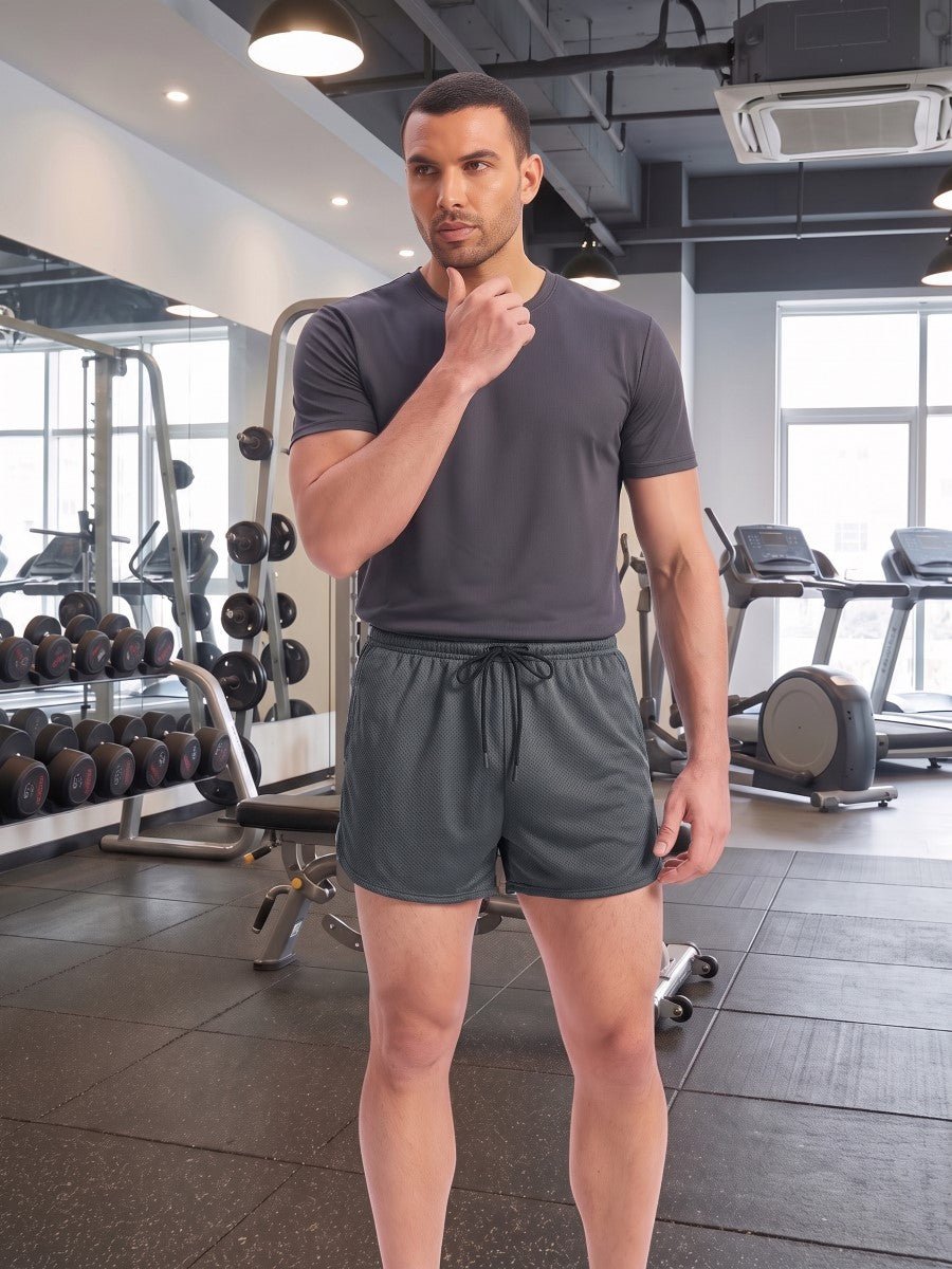 TACVASEN Dark Grey Men's 3 Inch Quick Dry Lightweight Athletic Shorts