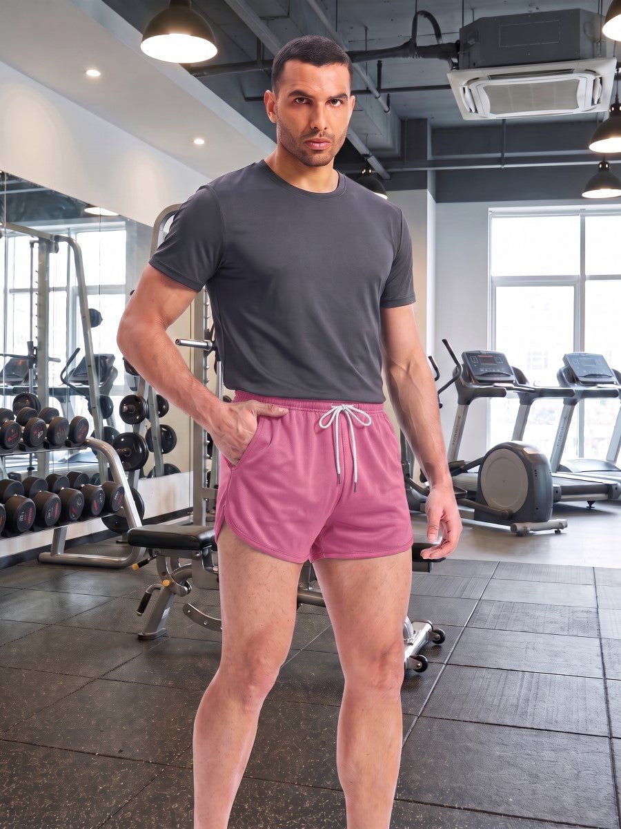 TACVASEN Bright Pink Men's 3 Inch Quick Dry Lightweight Athletic Shorts