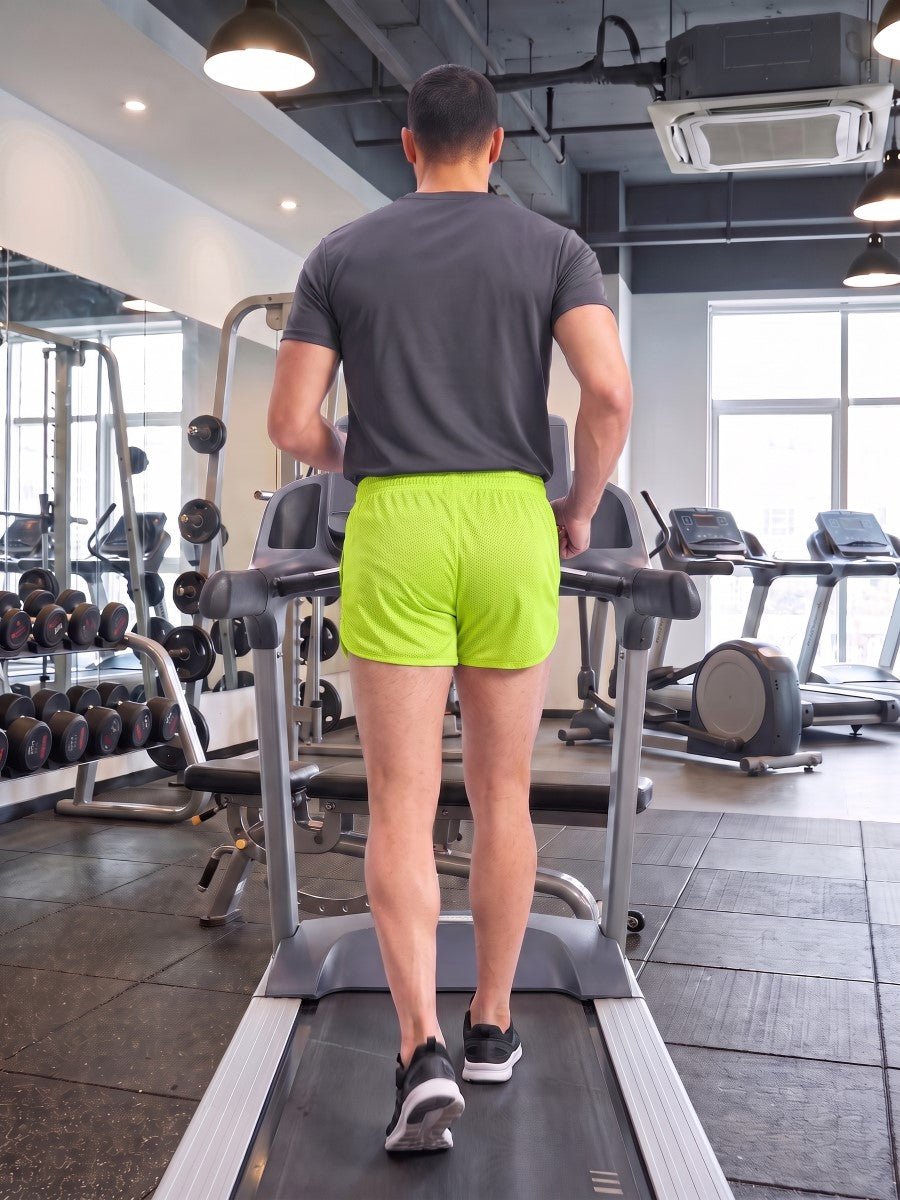 TACVASEN Fluorescent Green Men's 3 Inch Quick Dry Lightweight Athletic Shorts