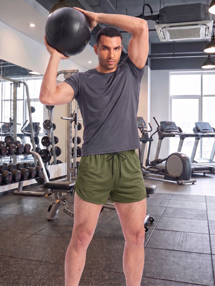 TACVASEN Army Green Men's 3 Inch Quick Dry Lightweight Athletic Shorts