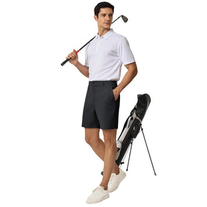 TACVASEN Black Men's 7 Inch Quick Dry Golf Shorts with 6 Pockets