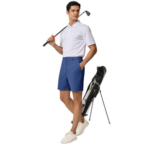 TACVASEN Blue Grey Men's 7 Inch Quick Dry Golf Shorts with 6 Pockets