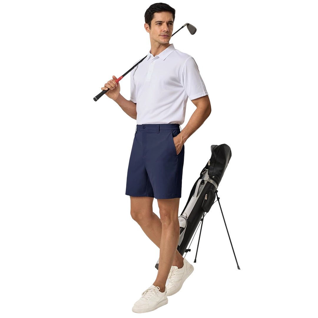 TACVASEN Navy Men's 7 Inch Quick Dry Golf Shorts with 6 Pockets