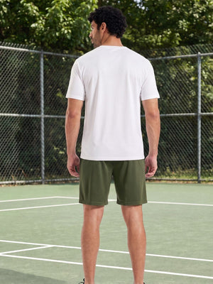 TACVASEN Army Green Men's 7-inch Quick Dry Lightweight Athletic Running Shorts