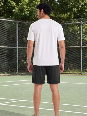 TACVASEN Black Men's 7-inch Quick Dry Lightweight Athletic Running Shorts