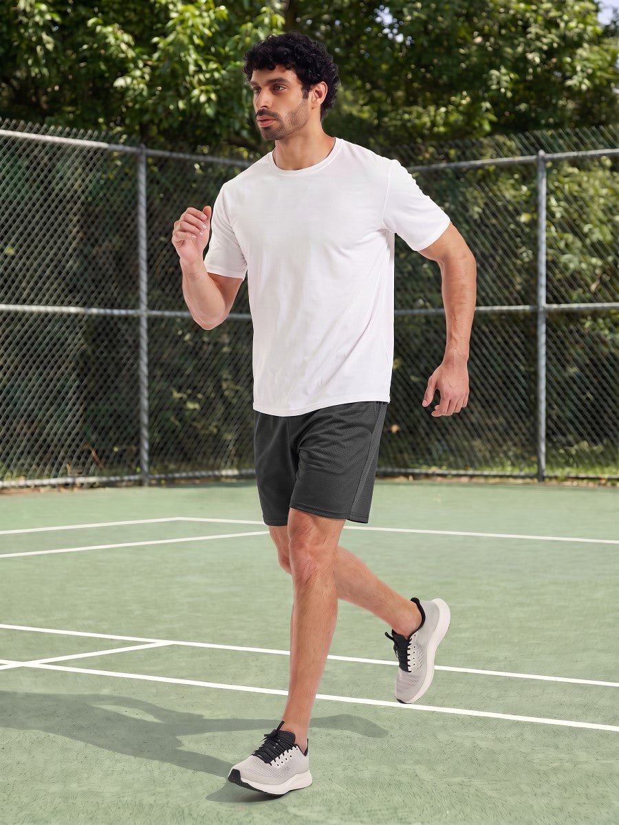 TACVASEN Black Men's 7-inch Quick Dry Lightweight Athletic Running Shorts
