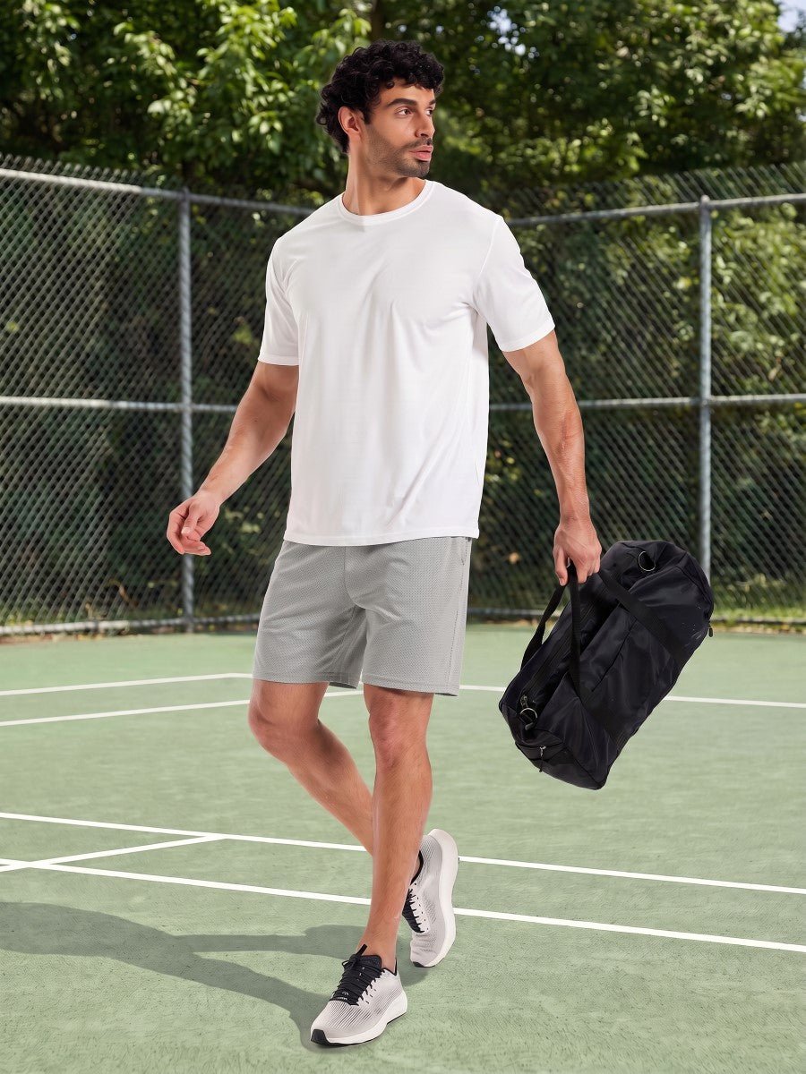TACVASEN Light Grey Men's 7-inch Quick Dry Lightweight Athletic Running Shorts