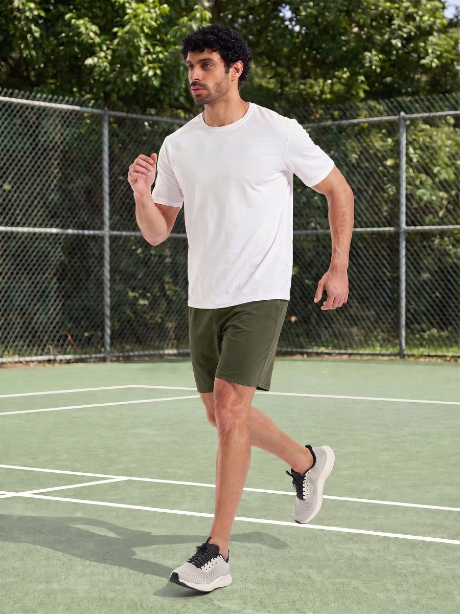 TACVASEN Army Green Men's 7-inch Quick Dry Lightweight Athletic Running Shorts