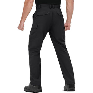 TACVASEN Black Men's 9 Pockets Ripstop Water Repellent Tactical Pants