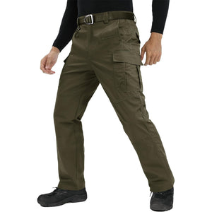 TACVASEN Army Green Men's 9 Pockets Ripstop Water Repellent Tactical Pants