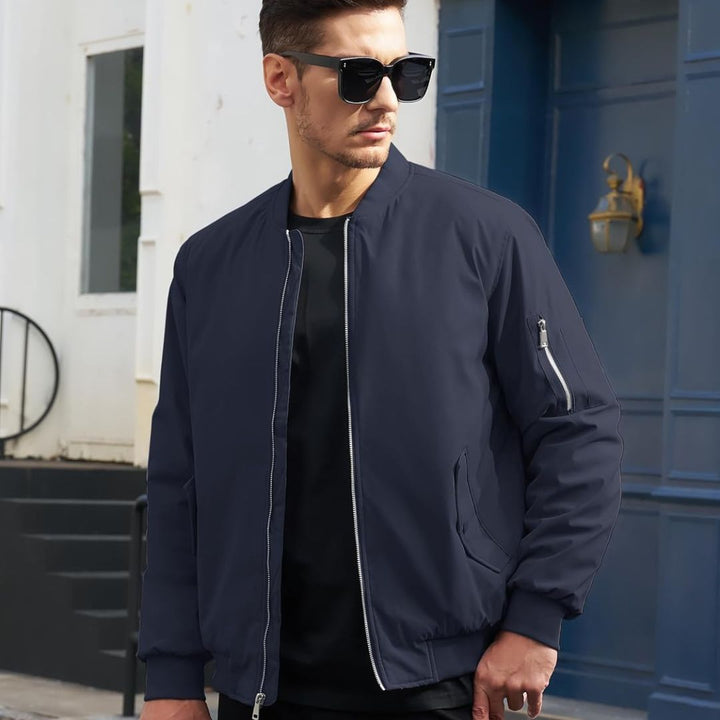 Men's Bomber Jacket Windbreaker Thermal Warm Winter Padded Coats - Men's Coats