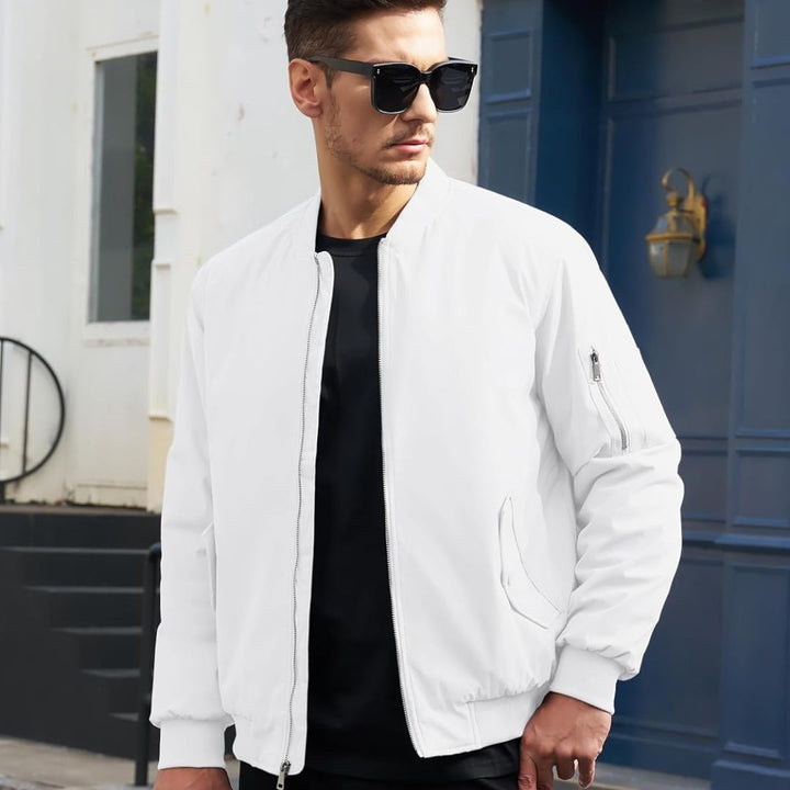 Men's Bomber Jacket Windbreaker Thermal Warm Winter Padded Coats - Men's Coats